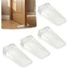 Ousuwo Confezione da 4 fermaporta a cuneo grandi in gomma trasparente, 4,8 x 2,8 x 1 cm, antiscivolo, fermaporta resistente, per casa e ufficio, ideali per fissare porte, finestre e livellare mobili