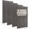 RMF PRO Set 4 Pannelli Decorativi Per Parete in Legno Naturale 120x60, Rovere Grigio - Pannelli Fonoassorbenti Decorativi con Assorbimento Acustico, Decorazioni Parete - Pannelli Legno per Pareti