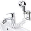 TANIASHOP Doccetta per Lavabo Lavandino Laccio Estensibile 150 cm, Soffione 2 Getti Pioggia e Potente Supporto a Parete Deviatore 2 Vie Doccino per Lavare i Capelli Animali o Pulire il Lavandino Cucina e Bidet