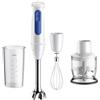 Braun MQ30202MWH Stabmixer Serie 3 | Frullatore a Immersione, PowerBell VPlus, 2 Velocità, Frusta in Acciaio Inox, Bicchiere 600ml, MQ30202M