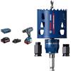 Bosch Professional Trapano a Percussione a Batteria GSB 18 V - 28 (incl. Batteria, Caricatore, L-BOXX) + Starter Kit Seghe a Tazza Expert Tough Material per Legno con Metallo, Ø 68 mm, Accessorio