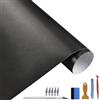 NewL 100 cm x 300 cm, nero spazzolato, pellicola adesiva in vinile metallizzato, opaca, cromata per auto, pellicola adesiva per motore, laptop e mobili