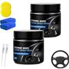 Generic Crema riparatrice per volante auto, crema per riparazione pelle nera (2 | Crema per riparazione graffi e scolorimento, pasta multiuso per riparazione interni auto, per pelle, plastica e cruscotto