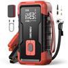 FOWAWU 8000A 26800mAh Avviatore Batteria Auto con Compressore 150 PSI | Jump starter benzina universale, diesel ≤10L, moto, camper, barche, tosaerba, arresto automatico, 4 ugelli, LED 3 modalità