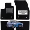 OFFICINE MILANO IL TUO STILE IN AUTO. 4 Tappetini in Moquette per Ford Focus (Mk4) dal 2018 al 2026, Fondo Antiscivolo con Battitacco in PVC - Alta Qualità - Made in Italy - OFFICINE MILANO - Fissaggio Lato Passeggero con 2 Bottoni