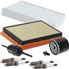 BESTPRICE ATP BESTPRICE Set di filtri di ispezione con 1x filtro olio, 1x filtro aria, 1x filtro abitacolo, 1x filtro carburante, 4x candele, compatibile con FORD FIESTA 5 Mk5 (JH_, JD_), FUSION (JU_)