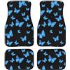 FJQWKLF Tappetini per auto con stampa a farfalle blu, set completo di 4 pezzi, universali, anteriori e posteriori, per auto, per uomo e donna, resistenti e alla moda.