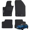 Rebeca Shop Tappetini Auto Compatibili per 500X in moquette | set completo tappeti sagomati anteriori e posteriori con logo ricamato, battitacco e 4 clip di fissaggio