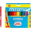Mitama - Pennarelli Super Lavabili - Astuccio da 36 pennarelli: 18 in colori brillanti, 18 in colori speciali - Tappo anti soffocamento - Punta 3 mm- Colori Scuola - Pastelli Astuccio Scuola