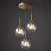 HSLJ1 Lampadario moderno a forma di globo con 3 luci, altezza regolabile, lampadario a sfera, lampadario industriale per isola cucina, sala da pranzo (profondità: 15 cm x altezza: 25 cm)