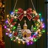 HiGropcore Diamond Painting Natale Ghirlanda con LED Luce,Natale Pendente | Kit Per Pittura Diamante Adulti,Ciondolo natalizio con perle e diamanti, decorazione da parete luminosa, idea regalo