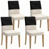 Qnbonrich Coprischienale per sedia, 4 pezzi, rivestimento elastico in poliestere | 48 x 28 cm, impermeabile, antipolvere e lavabile, universale, per sala da pranzo, ufficio e hotel