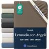 Dreamzie Lenzuolo con Angoli 120x200-130x220cm Tortora, Cotone | Jersey 97% cotone, 3% elastan · Certificato Oeko-Tex · Elastico 360° fino a 35 cm · Senza stiratura