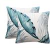 Jaotto Federe Confezione da 2 Federe Cuscini Divano Decorativi Fodere Quadrati Spandex 45x45cm Cuscino Copricuscini per Soggiorno Camera da Letto Casa(Foglie Bianche,Set di 2)