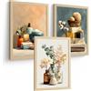 Nacnic Set Di 3 Stampe E Poster Decorativi Da Parete Per Il Bagno Per Lavabo, Doccia, Wc E Bagno Con Candele, Saponi E Fiori, Stile Moderno Naturale Colorato A4 Senza Cornice