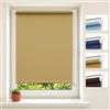 HOMEDEMO Tende a rullo oscuranti per interni Senza Foratura, 75x100cm | Tessuto 75cm, Hellbraun, Tenda rullo oscurante con Morsetti, termoisolante, protezione solare e privacy, Finestre e Porte