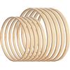 SOSMAR Set di 10 anelli in legno di bambù per fai da te, 25 cm e 30 cm, per macramè, acchiappasogni, corona di fiori, corona, decorazione da parete, decorazione per finestre fai da te