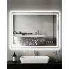 Habison - Specchio da bagno con illuminazione, 60 x 80 cm, LED, con Bluetooth, anti-appannamento, interruttore touch, funzione memoria, 3 luci a intensità variabile, funzione memoria, IP44, per bagno