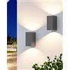 EDISHINE Lampada da Parete Interno/Esterno Up-Down IP44, Antracite Set da 2 | Struttura in Alluminio, Luce Su/Giù, Antiruggine, Impermeabile, Senza Lampadina, per Camera da Letto E Terrazza