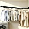 SHENGYIG Wall Mounted Clothes Airer 120 cm Extendable | Asciugatrice Pieghevole a Parete, 18 Ganci, Asta Allungabile, Montaggio a Vite O Adesivo, per Balcone e Bagno