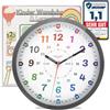 Bada Bing Montessori Orologio da parete per bambini - Vetro acrilico | infrangibile - Orologio da studio senza ticchettio - Orologio analogico per bambini per imparare l'ora - cameretta