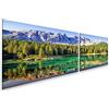 islandburner Quadro su tela Mare di montagna con foresta e acqua limpida 160 x 40 cm