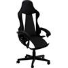 Tufkiss Coprisedia da gaming, antigraffio, 4 pezzi, elasticizzati, per sedia da ufficio, sedia girevole, con braccioli, per gamer (senza sedia) (nero, stile 2)