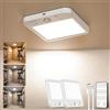 ceshu 2pcs Plafoniera LED con Sensore di Movimento, 8000mAh Plafoniera Ricaricabile a Batteria Funziona in Modalità Wireless con Telecomando, 3 Temperature di Colore Lampada da Soffitto Cucina Doccia Bagno