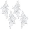 CABODYALS 2 paio di Applicazioni In Pizzo con Perline, Perle Bianche, Fiori 3D, Applicazioni In Cristallo, Ricamo In Poliestere, Strass Floreali, Toppe Da Cucire per Cucire, Realizzare Abiti, Vestiti,