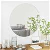 UBVNFGMK Specchio da parete senza cornice, rotondo, diametro 70 cm, vetro di sicurezza monolastra temperato, specchio rotondo minimalista con imbottitura in schiuma EVA, per bagno e soggiorno