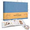 DazSpirit Album Fotografico da Incollare e Personalizzare, Album Foto Scrapbooking in Lino con 60 Pagine Bianche e 6 Fogli di Adesivi, fino a 120 Foto 10x15 cm, 28 x 21,5 cm