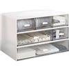 wiksite Organizer da scrivania, organizer impilabile per cassetti da scrivania, cassetti in plastica, per collezionare piccoli oggetti/cosmetici per ufficio, 6 cassetti (bianco) grande capacità