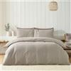 Catherine Lansfield Set copripiumino king size spazzolato a righe color cioccolato