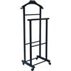 Mottiwood Indossatore Appendiabiti Da Camera Nero, L'Originale, Legno Faggio Naturale, Colore Nero, Servo Muto Doppio con 4 Ruote