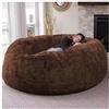 Generic Poltrona a Sacco Gigante in Pelliccia Sintetica, Fodera per Divano, Grande, Lavabile, in Memory Foam, Senza Imbottitura (Marrone Scuro, 1,8 m)