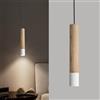 ouglres Lampada a sospensione monoluce, in legno bianco, vintage, Gu10, regolabile in altezza, per comodino, camera da letto, cucina, comodino, tavolo da pranzo, soggiorno, bar, design