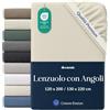 Dreamzie Lenzuolo con Angoli 120x200-130x220cm Beige, Cotone | Jersey 97% cotone, 3% elastan · Certificato Oeko-Tex · Elastico 360° fino a 35 cm · Senza stiratura