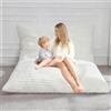 SXBCyan Fodera Poltrona A Sacco Gigante in Peluche for Adulti (Senza Imbottitura), 140x180cm Pouf Rettangolare Spessa Morbida, Copridivano, Relax, Salotto, Futon, Puff(140x180cm-beigewhite)
