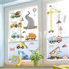 WandSticker4U®- Adesivi finestre MACCHININE bambini (65x62 cm) I Adesivi per vetri decorativi bambini auto veicoli trasporto I Decorazioni vetrofanie per finestre bambino primavera riutilizzabile