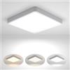 SKUTZTEK Lampada a Soffitto LED, Plafoniera LED 15W 3 Colori 3000K/4000K/6500K, 1500LM / IP44 Impermeabile Moderna Lampada da Soffitto per Bagno per Bagno, Soggiorno Camera da Letto,Cucina(18cm)