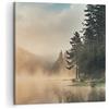 ARTTOR Moderno Quadro su Tela 60x60 cm Stampe da Parete Botanica Paesaggi - 4440 | Nebbia Lago Foresta Quadro Decorativo Grande 1 pezzo Soggiorno Camera da Letto Arte da Parete Decorazione da Parete ARTTOR