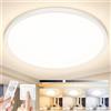 Uwithm Plafoniera LED Soffitto Dimmerabile 40W 4200LM con Telecomando IP44 Ø50cm | Lampada da Soffitto 3000K-6500K Regolabile, Plafoniera Bagno Ultra Sottile con Memoria e Luce Notturna per Camera Soggiorno