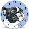 Horienteeon Orologio da parete in legno con bulldog francese, 25 cm, silenzioso, senza ticchettio, a batteria, per amanti dei gatti, orologio da parete rotondo per camera da letto, bagno, soggiorno,
