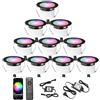 GEYUEYA Home RGBW-GEYUEYA Home - Faretto LED da incasso, per esterni, Ø 45 mm, 12 V, RGB/bianco caldo, con controllo impermeabile IP67, LED, luci da terrazzo, per patio, 24 tasti, confezione da 10