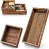 com-four® 2x organizer per cassetti in legno di acacia, contenitori | utensili e piccoli oggetti