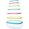 QILZO Contenitori per alimenti |Set 7 pezzi 250ml 400ml 700ml 1L 1,5L 2L 2,8L | Contenitori plastica con coperchio | Trasparenti | Senza BPA | Microonde, Lavastoviglie, Congelatore