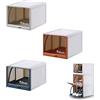 S.I.C Scatole portascarpe impilabili con cassetto estraibile e anta trasparente, organizer pieghevoli per armadio e ingresso, set 3 pezzi, bianco blu arancione