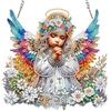 AIRDEA Angelo divino Diamond Painting Ciondolo Acrilico Doppia Faccia, Ali floreali Diamond Painting Decorazione Sospesa Kit Completo, Diamantini Crystal Art Ciondolo Acchiappasole