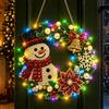 HiGropcore Diamond Painting Natale Ghirlanda con LED Luce,Natale Pendente | Kit Per Pittura Diamante Adulti,Ciondolo natalizio con perle e diamanti, decorazione da parete luminosa, idea regalo