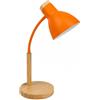 Generico Lampada da Scrivania Regolabile con Collo Flessibile, Attacco E27 Max 40W, Lampada da Tavolo in Metallo con Base Effetto Legno, per Studio, Lettura, Ufficio e Comodino - Arancione